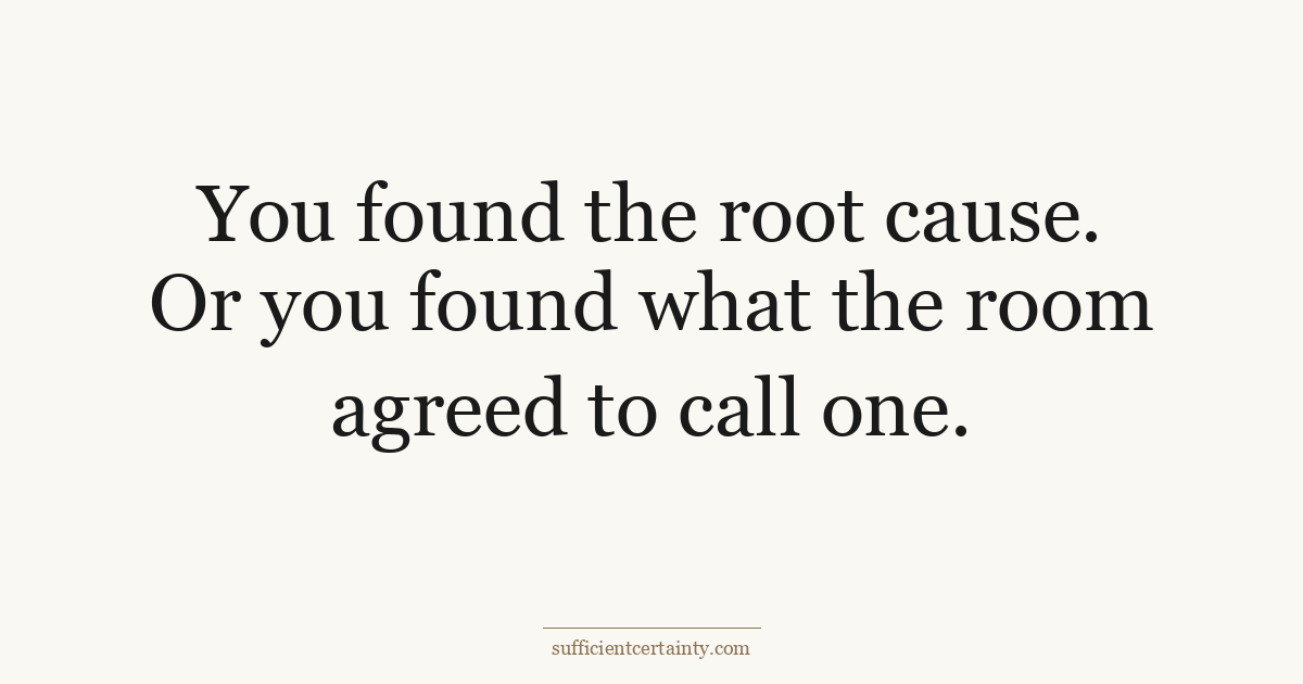 What to do after root cause analysis: test the cause before planning the corrective action